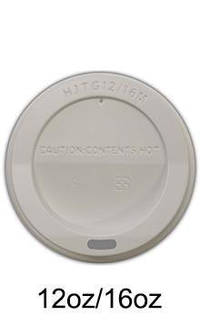 Coffee Cup Lid 12OZ/16OZ - Style 1 - White (1000 pcs/carton)