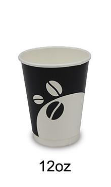 12OZ Double Wall Coffee Cups - Premium Heat Protection (500 pcs/carton)